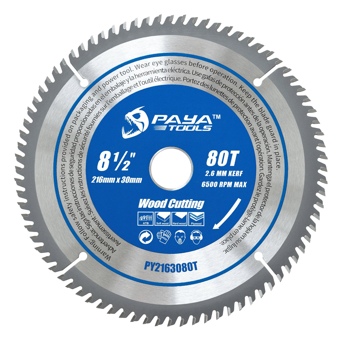 PAYA TCT Circular Saw Blade - ATB Framing Blade for Wood Cutting, TÜV Rheinland Tested & Certified
