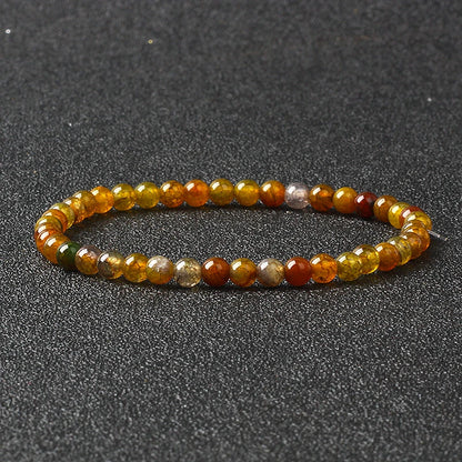 4mm Natural Stone Bead Stretch Bracelet for Men & Women – Agate Lava Handmade Reiki Crystal Jewelry