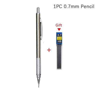 Full Metal Mechanical Pencil Set — 0.3–2.0mm Automatic Pencils for Art, Drawing & School