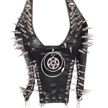 Y2K Gothic Spiked Tank Top - Punk Rock Emo Grunge Festival Style for Women