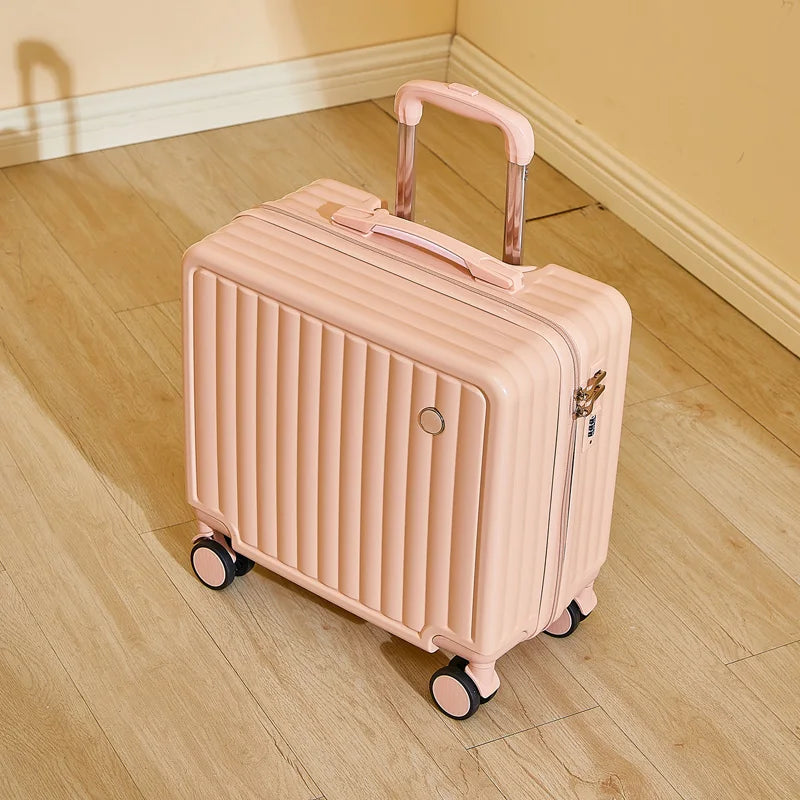 18" Cute Travel Luggage – Lightweight Airline Suitcase with Password Lock and Silent Universal Wheels