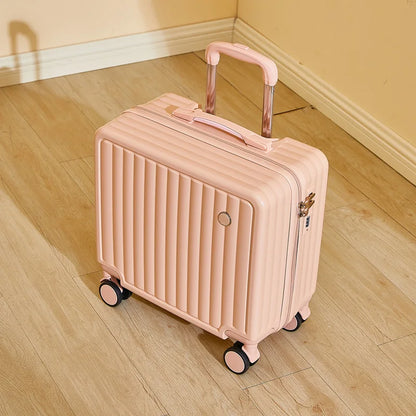 18" Cute Travel Luggage – Lightweight Airline Suitcase with Password Lock and Silent Universal Wheels