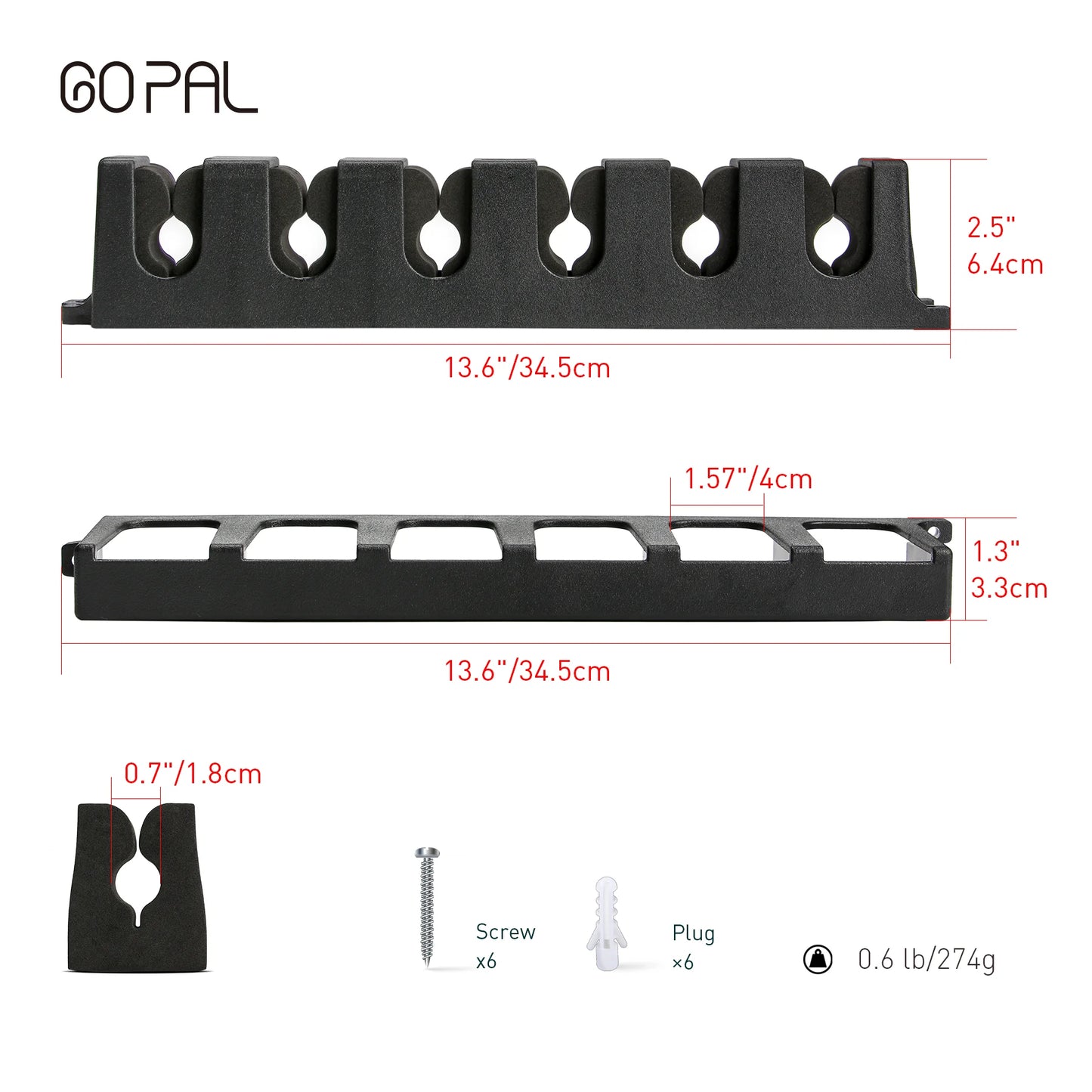 Go Pal Cue Holder Rack - Durable Hardwood Wall Mount Billiard Stick Storage Organizer for Pool Cues