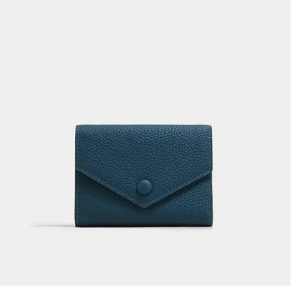2024 New PU Leather Women's Small Wallet – Luxury Envelope Card Holder, Designer Zip Coin Purse, Short Cowhide Style