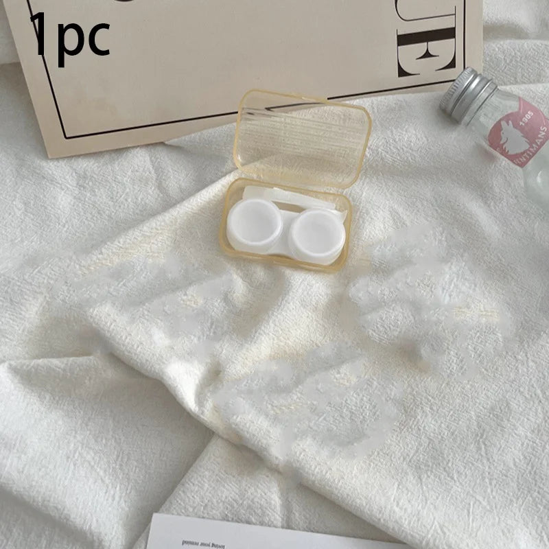 Portable Square Contact Lens Case – Travel Storage Container & Soaking Box in Solid Colors, Fashion Eye Care Accessories