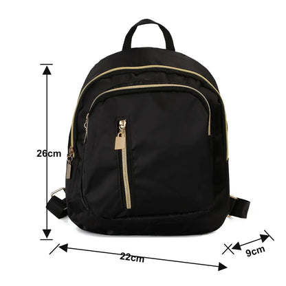Women's Nylon Mini Backpack - Cute Multi-Function Travel Daypack & Shoulder Bag