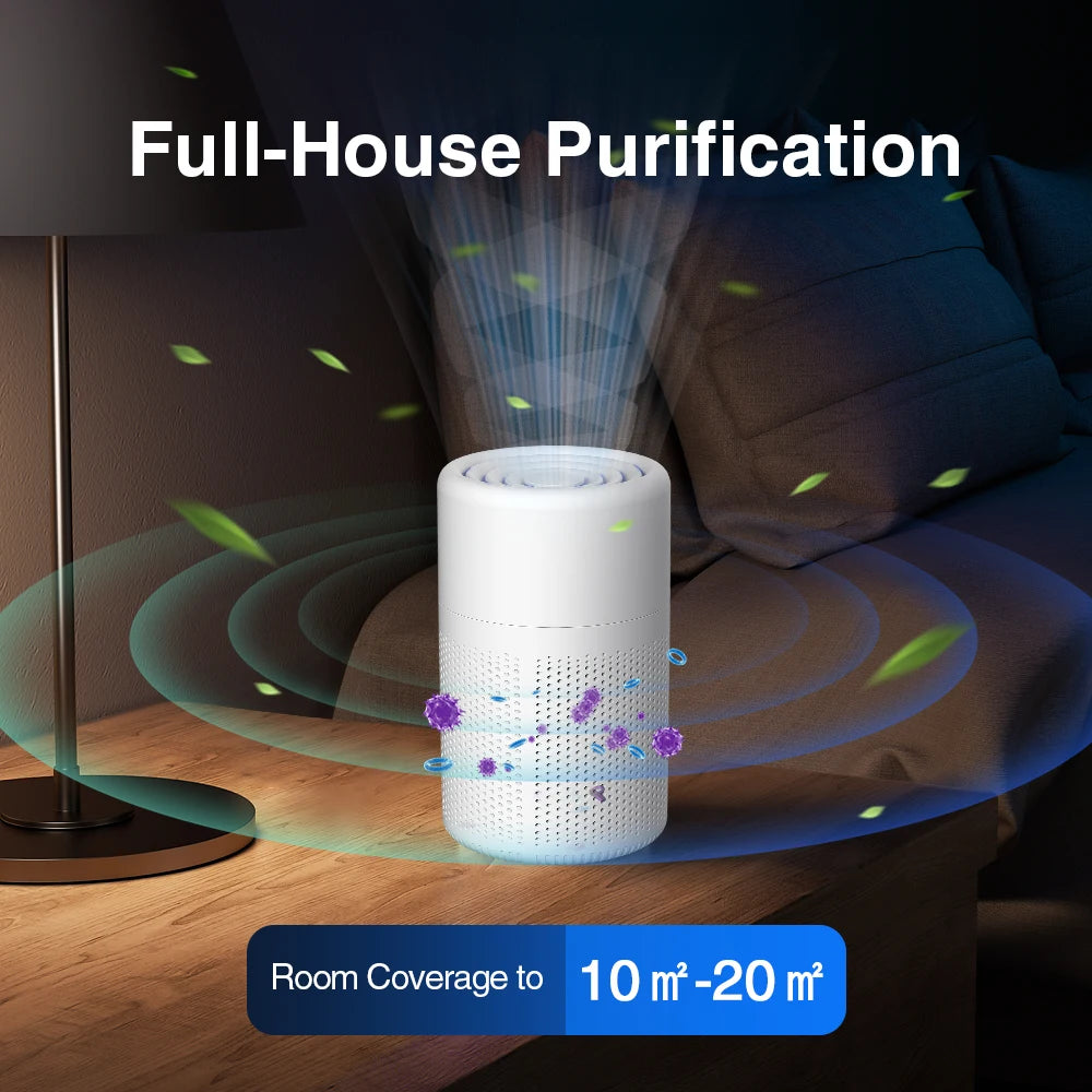 Portable Mini Air Purifier - Desktop HEPA Filter Air Cleaner for Home Office with Fresh Air and Odor Removal