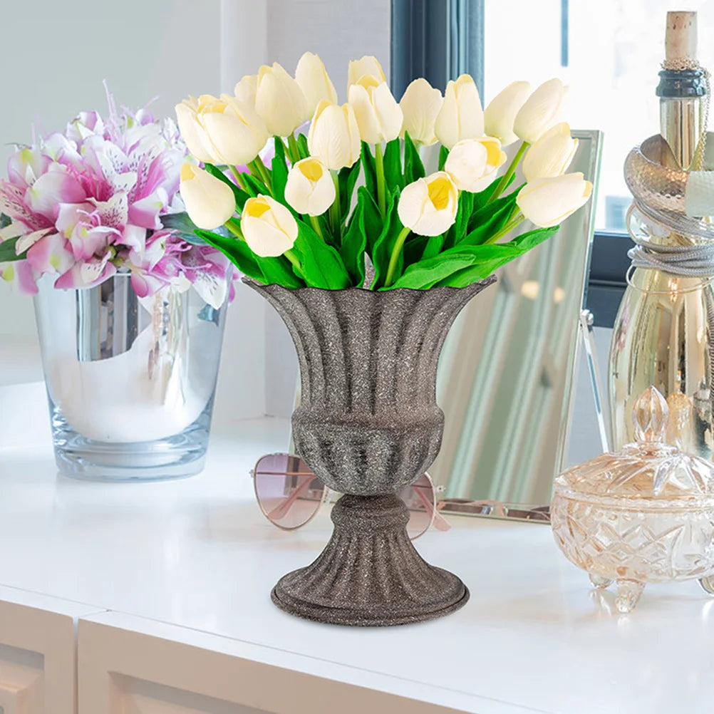 Metal Cemetery Vase – Grave Flower Holder for Headstones, Fresh or Artificial Flowers, Tombstone Marker for Memorials and Sympathy