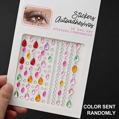 5D Face Diamond Gem Stickers - Colorful Rhinestone Body Makeup Tattoo for Festival, Nail Art & DIY Bling Style