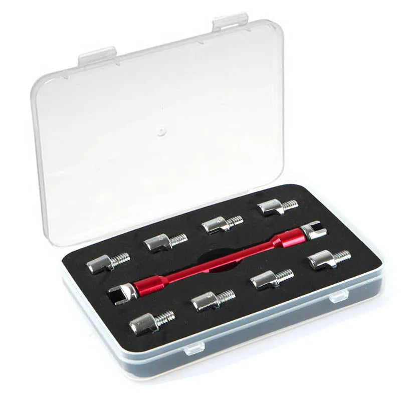CNC Motorcycle Spoke Wrench Tool - High Performance Dirt Bike ATV Scooter Wheel Repair Kit with 10 Interchangeable Tips
