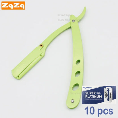 ZqZq 10 Shaving Blades – Straight Edge Razor for Haircut, Beard, Eyebrow Shaving & Manual Depilation
