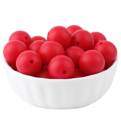 15mm Silicone Beads Set - Colorful Loose Beads for DIY Keychains, Jewelry & Beaded Pen Crafts