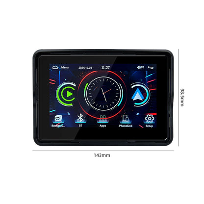 EKIY 5" Portable Motorcycle GPS Navigation Display – Digital Dashboard with Wireless CarPlay & Android Auto