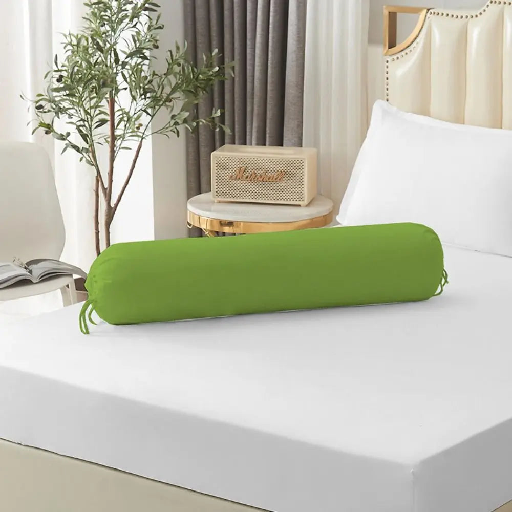 Solid Color Long Cylindrical Pillowcase – Removable & Washable Neck Bolster Cover for Bedroom
