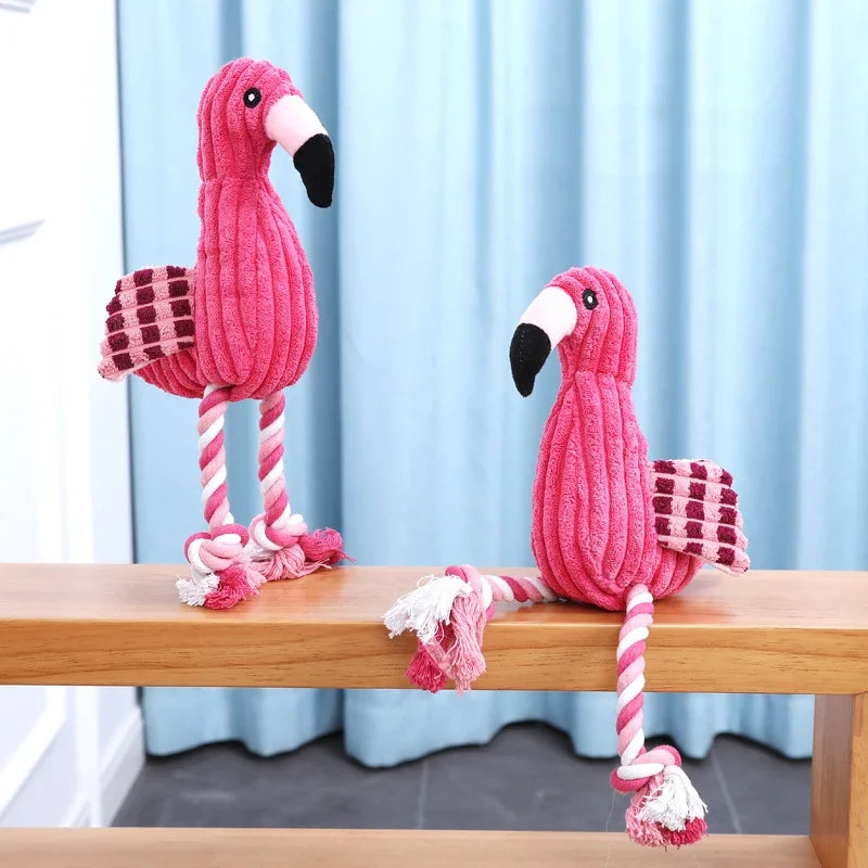 Animal Shape Plush Dog Toy – Squeaky, Bite-Resistant Corduroy Toy for Puppies, Dogs, and Cats