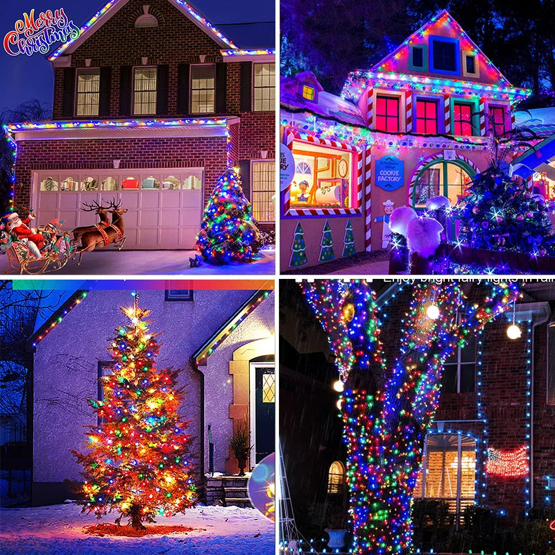 Solar LED String Lights - Outdoor Waterproof Festoon Garden Decor - Christmas Fairy Garland String Lights