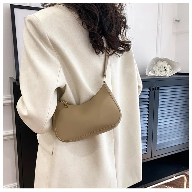 Fashion Solid-Color Handbag – Small Square Stylish Single-Shoulder Bag