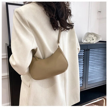 Fashion Solid-Color Handbag – Small Square Stylish Single-Shoulder Bag