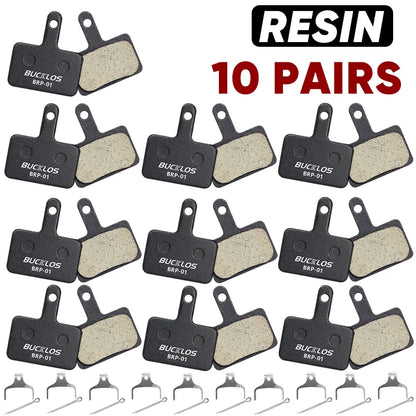 BUCKLOS Resin Disc Brake Pads - Wear-Resistant Hydraulic MTB Brake Pads Compatible with Shimano B01S, B03S & B05S