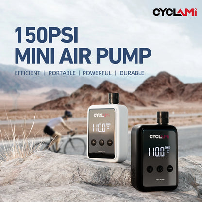 150 PSI Portable Pocket Bike Air Pump – MINI Rechargeable Electric Tire Inflator with Digital Gauge Display