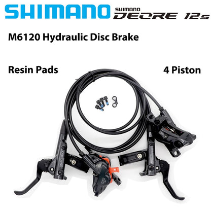 SHIMANO DEORE XT/SLX Hydraulic Disc Brake Set – M6100–M8120 2/4 Piston Original MTB Brakes for Mountain Bikes