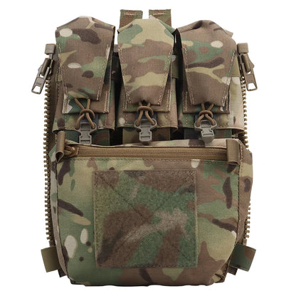 V5 FCPC Sport Vest Back Panel – Zippered Backplate with Expansion Bag & Triple Pouch for Airsoft Vest Plate Carrier Accessories