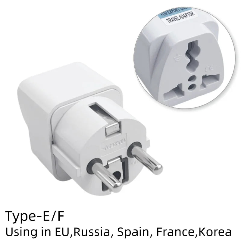 Universal Travel Plug Adapter – AU/UK/US to EU Power Socket Converter AC Outlet