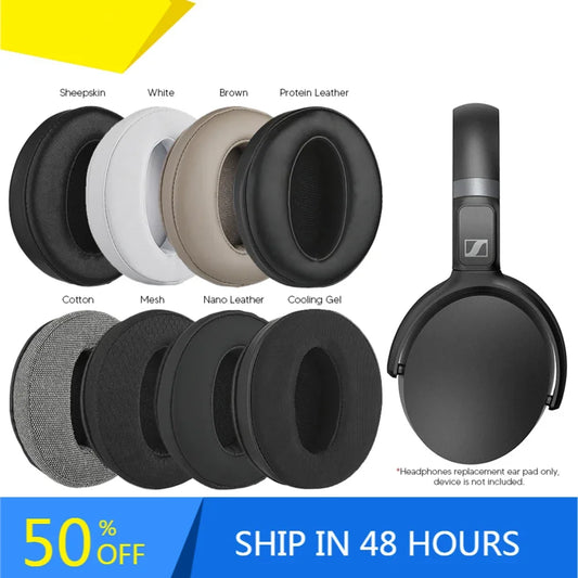 Replacement Ear Pads for Sennheiser HD 450BT/458BT/4.50/4.40/4.30/4.20 – Memory Foam Ear Cushion Covers Headphone Accessories
