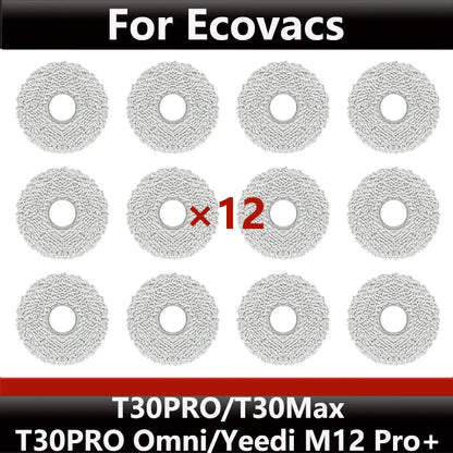 ECOVACS T30S PRO/T30 PRO OMNI & YEEDI M12 Pro+ Robot Vacuum Replacement Parts – Dust Bag, Main & Side Brush, Filter, Mop Accessories