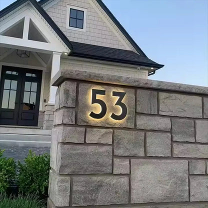 Custom LED House Numbers - Stainless Steel Waterproof Backlit Address Sign for Homes, Hotels & Apartments