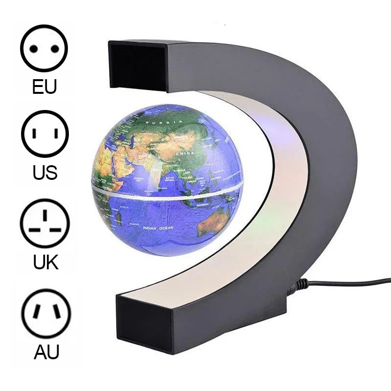 Floating Globe LED World Map: Magnetic Levitation Antigravity Lamp | Novelty Ball Light for Home Decor, Birthday Gifts