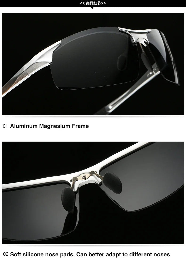 AORON Men’s Driving Sunglasses — Polarized UV400 Anti-Glare Retro Sport Glasses with Aluminum Magnesium Frame