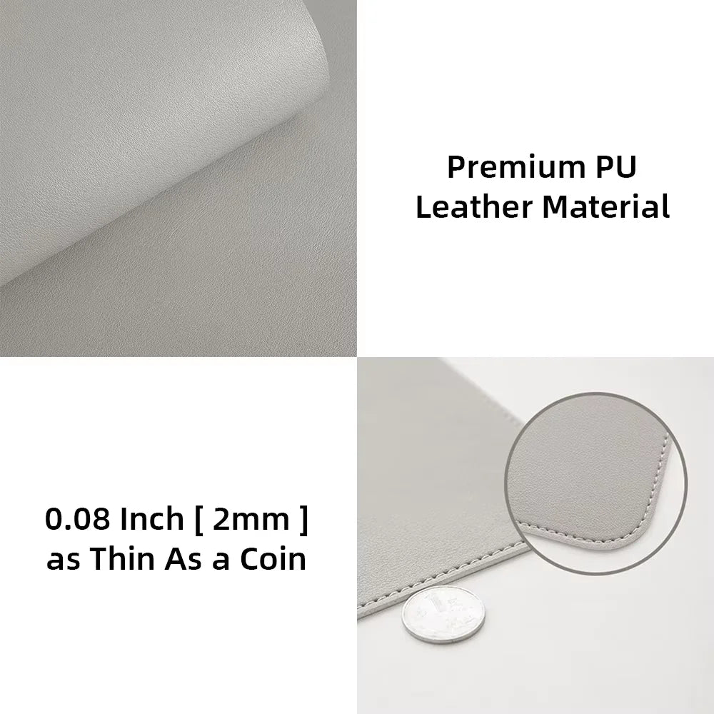 Large PU Leather Desk Protector Mat — Waterproof Non-Slip Mouse & Keyboard Pad