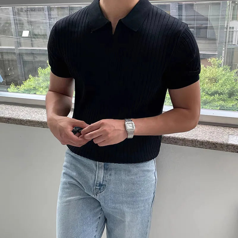 Men's Golf Polo Shirt - Summer Slim Fit Quick Dry Breathable Sports Casual Top