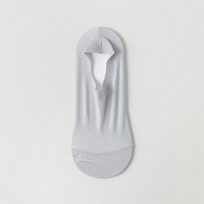 Men’s Ice Silk Mesh Socks – Hollow Breathable Summer No-Show Slippers, Silicone Non-Slip Low-Cut Boat Socks