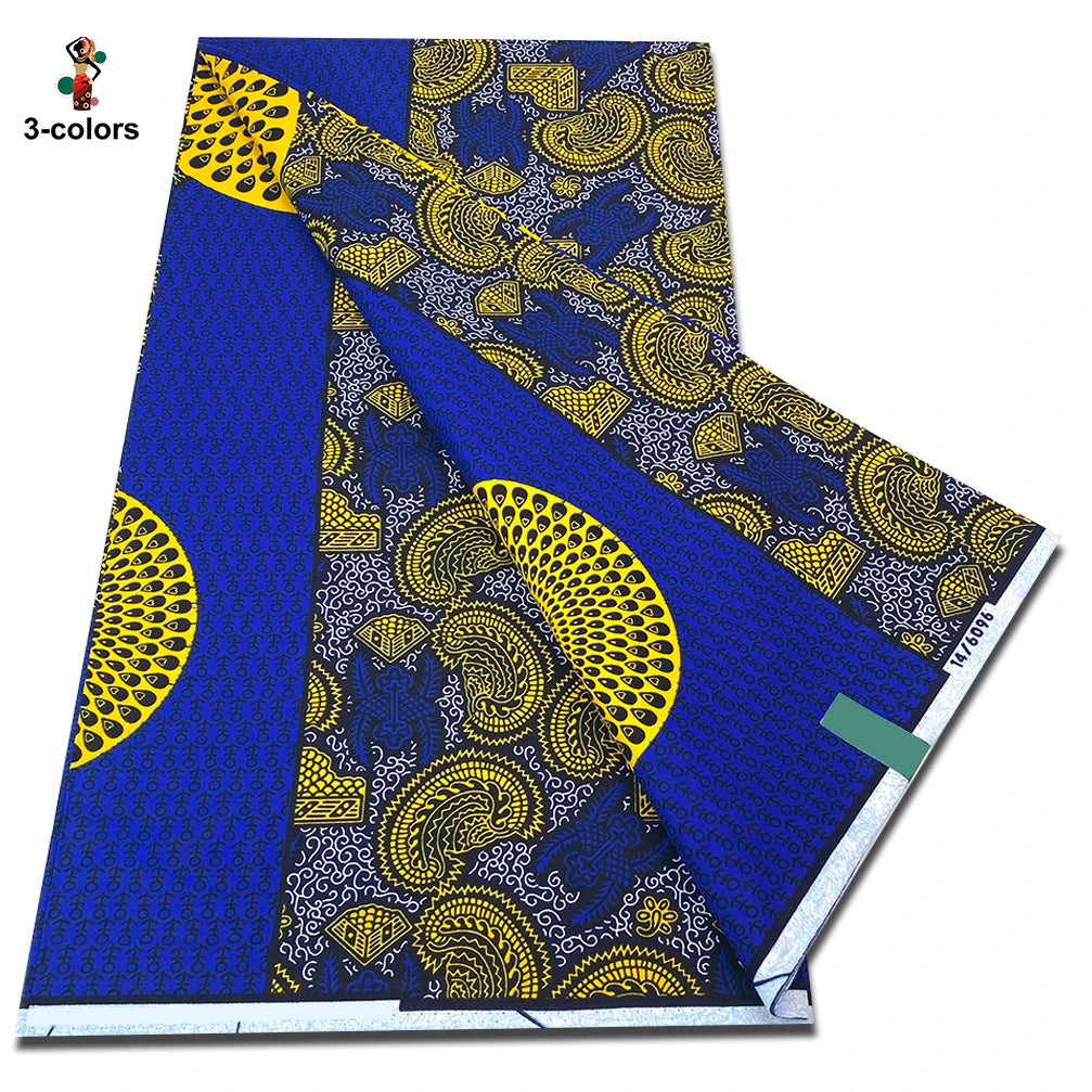 Newest African Ankara Wax Fabric - 100% Cotton Soft Dutch Hollandais Pagne Print for Dresses & Sewing