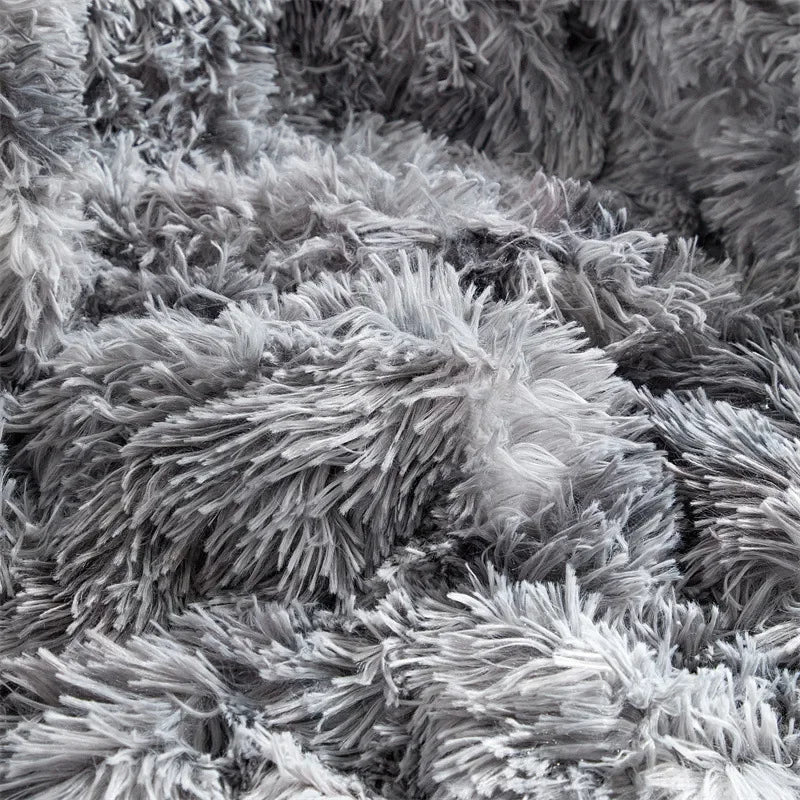 Double Mink & Lamb Fleece Blanket – Coral Fleece Long Hair Solid Color Blanket for Sofa, Soft Cotton Throw