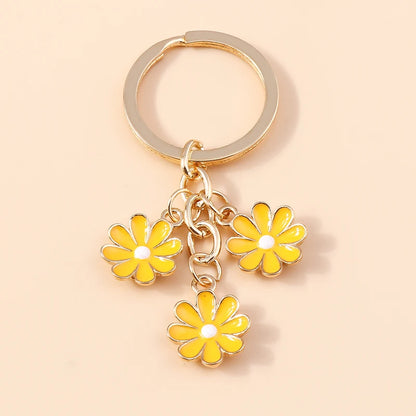 Sakura Flower Enamel Keychain - Colorful Cute Key Ring Handbag Accessory Gift for Women & Girls