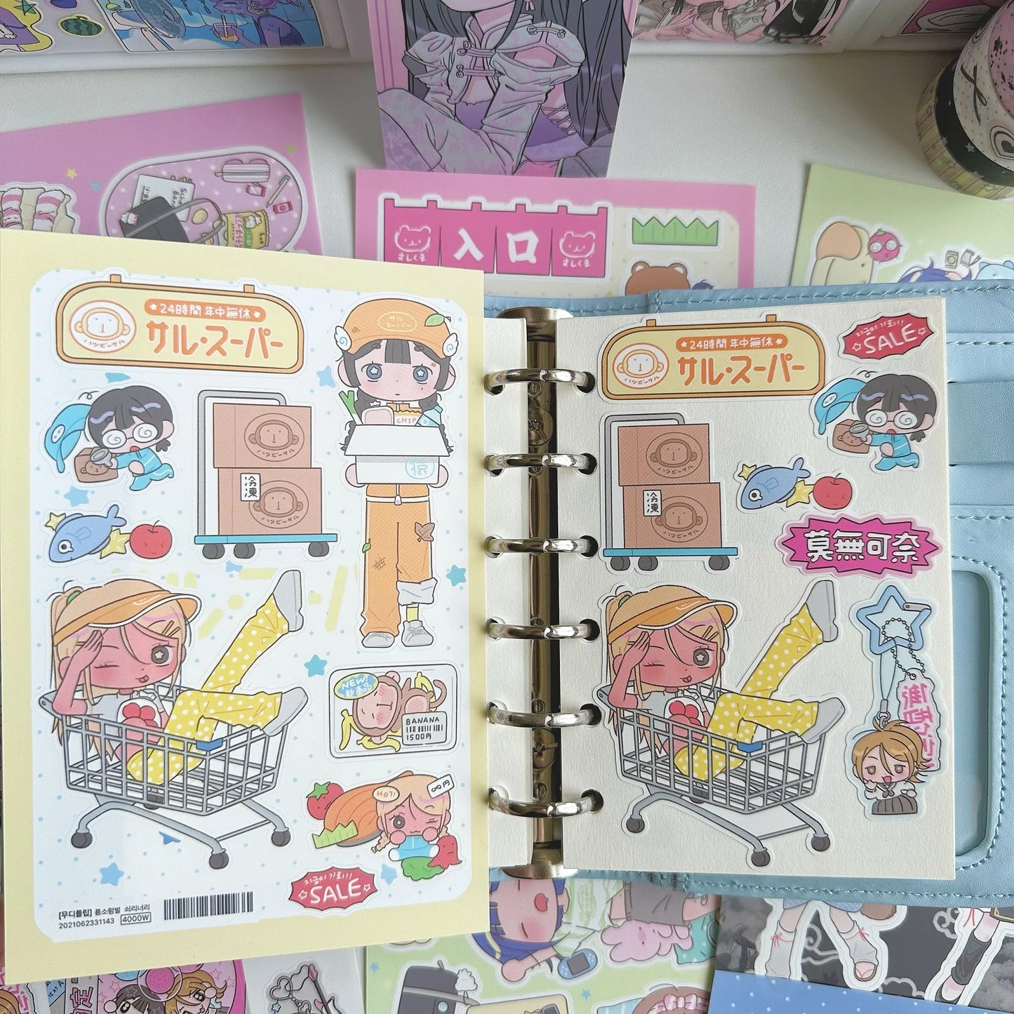 Cute Shibuya Girl Kawaii Stickers – Y2K Cartoon Scrapbook & Diary Decorative Stickers