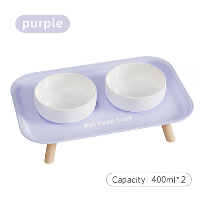 Colorful Dopamine Pet Double Bowl – Stainless Steel Large Capacity Cat & Dog Feeding & Water Dish Fashion Pet Bowl Set