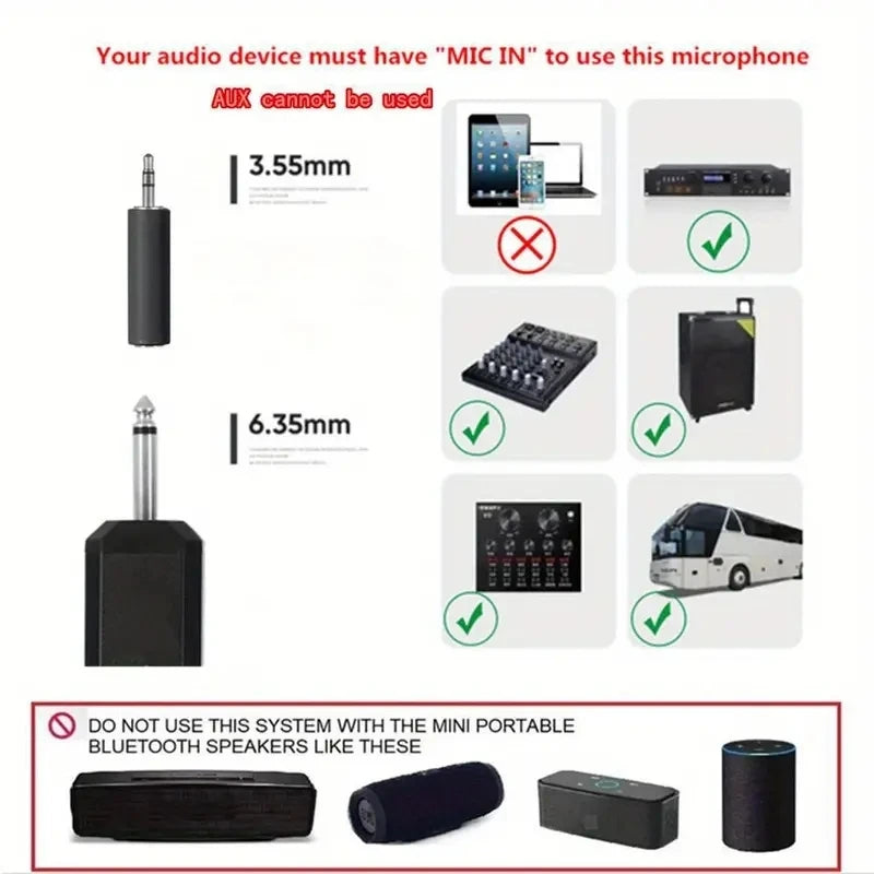 Gold 2.4GHz Wireless Handheld Microphone – Dynamic DJ Recording & Mixer Mic