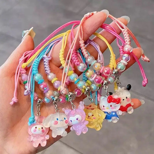 Cute KT Cat Kumi Adjustable Woven Rope Charm - Cartoon Character Accessory for Gifts, Festivals, Parties & Travel