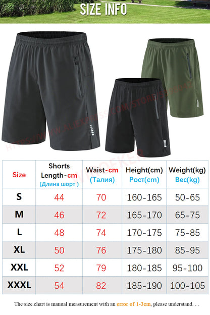 Men's Quick-Dry Running Shorts – Knee-Length Casual Fitness & Gym Training Shorts 2022