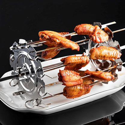 Stainless Steel Oven Grill Cage – Heat-Resistant Non-Stick BBQ Meat Skewer Rotisserie Kebab Maker