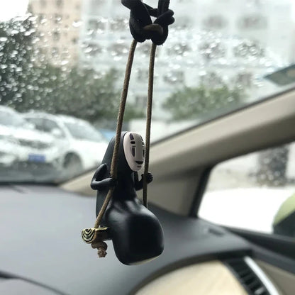 Cute Anime Car Ornaments: Faceless Male Car Pendant for Rearview Mirror - Birthday Gift Auto Decoration Accessories