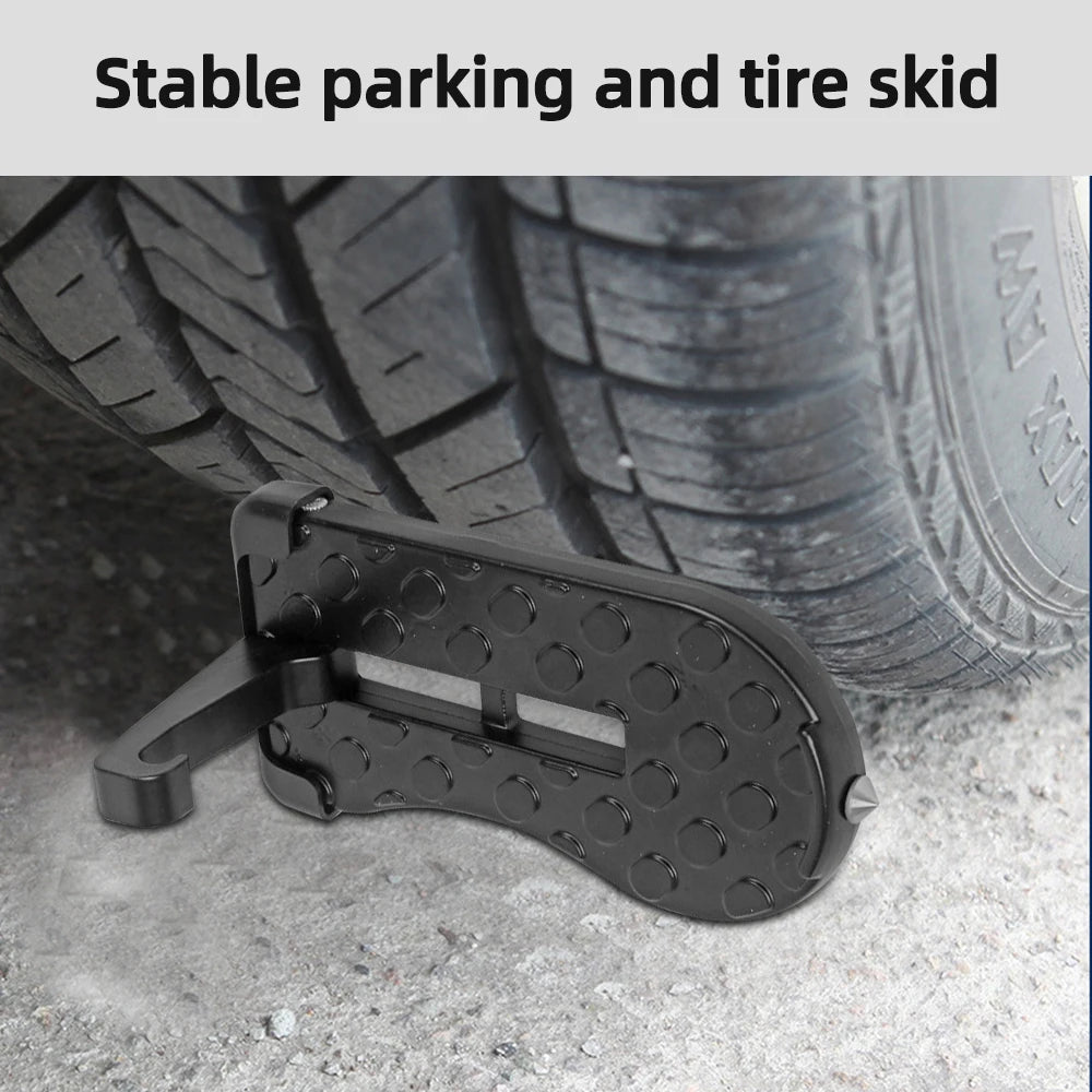 Foldable Car Roof Rack Step: Universal Latch Hook Auxiliary Walking Car Foot Pedal - Aluminum Alloy Safety Hammer Included