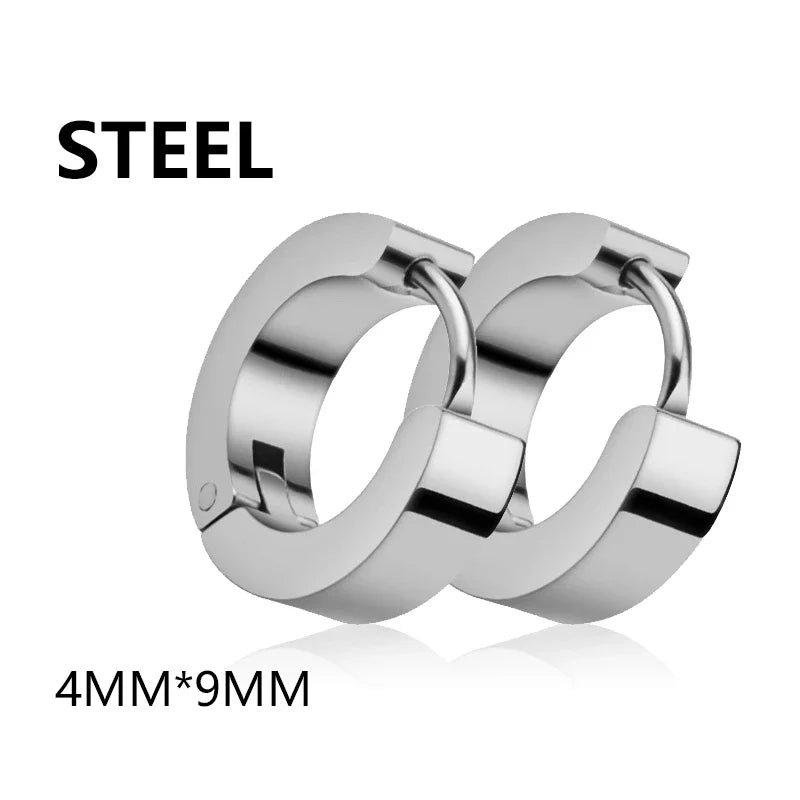 Stainless Steel Cross Star Dangle Earrings - Punk Gothic Hoop Huggie Jewelry for Men & Women