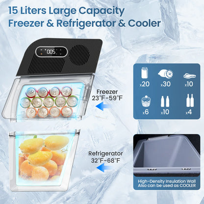 Tesla Model Y 5-Seater 15L Car Fridge – Smart Compressor Portable Cooler 12V/24V for Road Trips, Camping & Daily Use