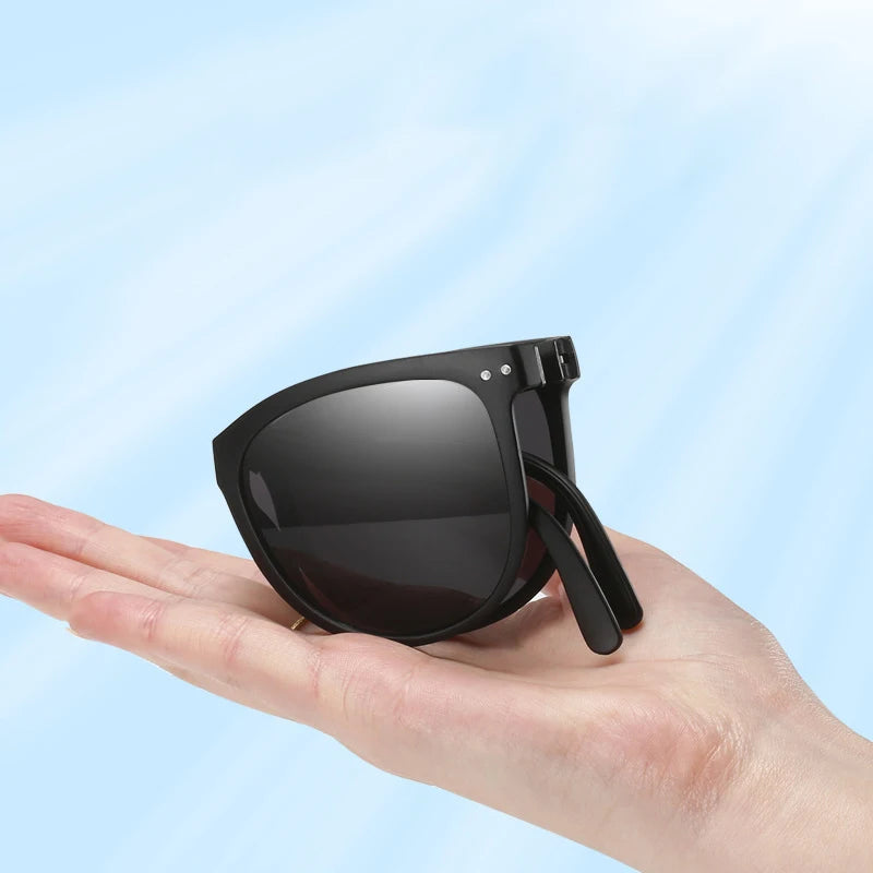 UV400 Polarized Folding Sunglasses – Anti-UV Oval Frame for Men & Women