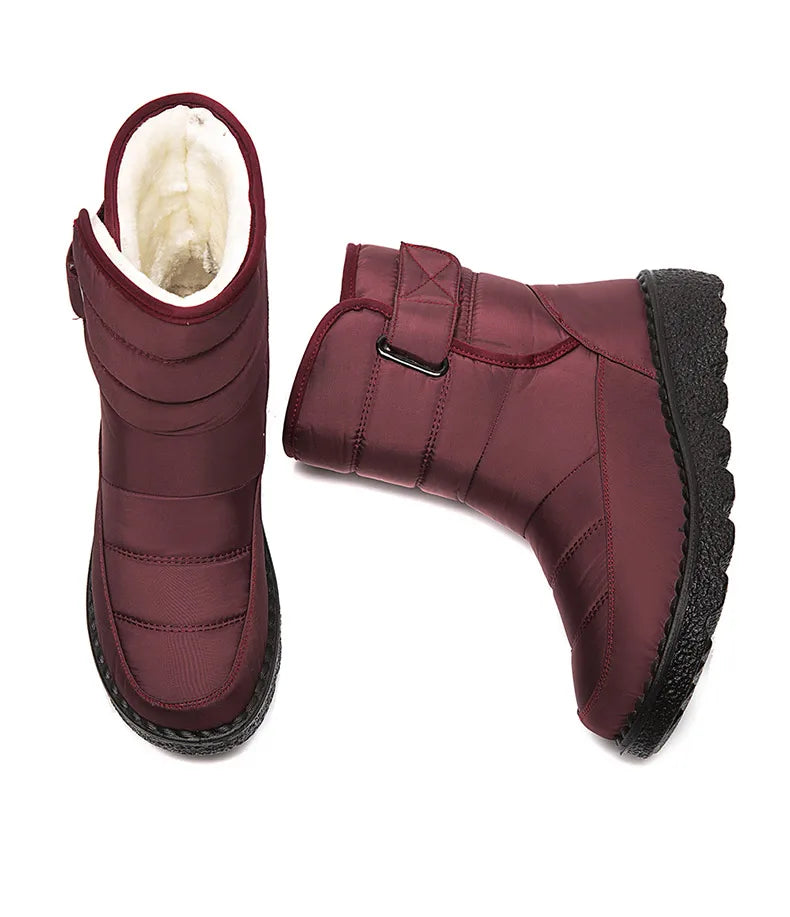 2024 Women's Winter Snow Boots – Waterproof, Warm Fur Ankle Boots in Korean Style